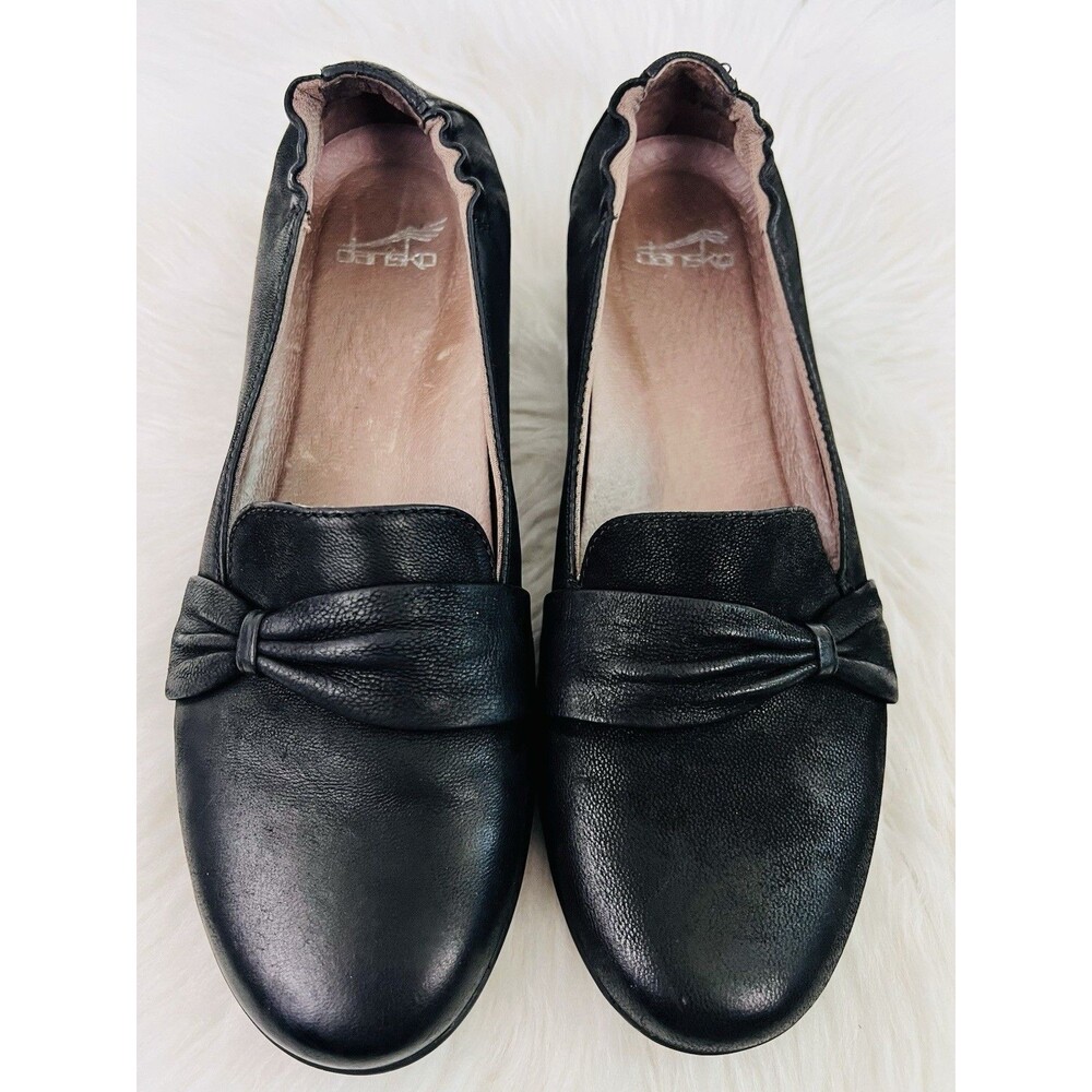 Dansko Karen Black Burnished Nubuck Leather Loafer Comfort Flats EU39 US 8.5 / 9